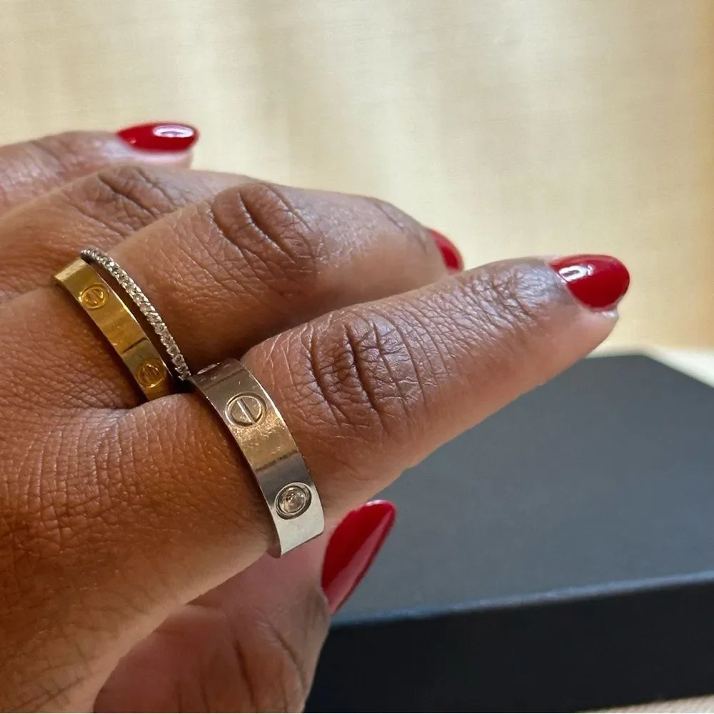 Love Screw Stone Ring Size 10